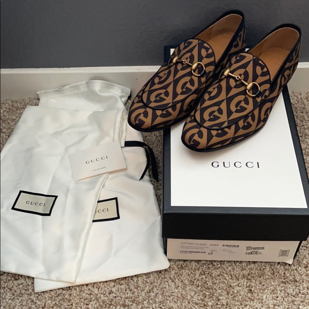 Gucci Jordaan G Rhombus Loafers
